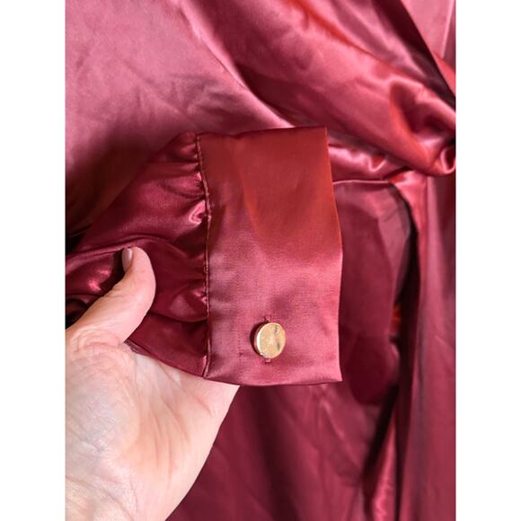 Nova Luxe 1X Bordeaux Long Sleeve Formal Maxi Dress - Picture 7 of 8